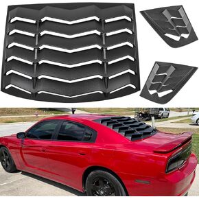 Rear Window Louver for 2011-2023 Dodge Charger SXT/GT/RT/RT Scat Pack/Scat Pack Widebody/SRT Hellcat Widebody, Matte Black ABS All Weather Windshield Sun Shade Cover