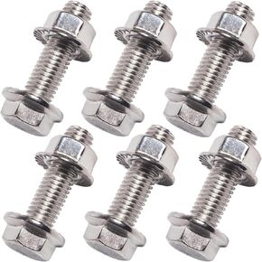 BEONEO-Exhaust Manifold Flange Bolt M10X1.5-35mm,Flange Bolts Screws,Exhaust Manifold Hardware Kit (Bolts&Nuts) Stainless Steel (6-Pack)