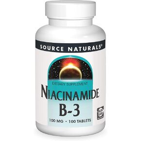 Source Naturals Niacinamide B-3, 100 mg Dietary Supplement - 100 Tablets
