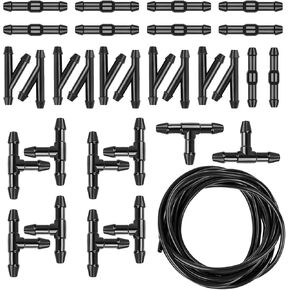 Windshield Washer Hose Kit, 4 Meter Washer Fluid Hose with 12 Pcs Connectors, Connect Car Water Pump and Nozzles, Compatible with Most Vehicle Windshield Nozzle Installation