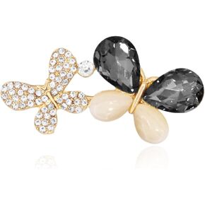 Gold Enamel Crystal Butterfly Brooches for Womne Elegant Rhinestone Pearl Animal Brooch Pins Fashion Jewelry Brooch pin Accessories for Women Gift