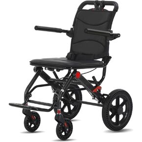 Lightweight Folding Transport Wheelchairs for Adults and Seniors, Transport Travel Chair Weight Only 16lbs Support 220Lbs
