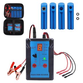 Fuel Injector Tester and Fuel Injector Cleaner Tool Kit, 4 Sizes Adapter 8 Pulse Modes DIY Cleaning Tools Kit 12V Fuel System Diagnostic Injector Tester