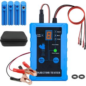 BELEY Fuel Injector Tester and Universal Cleaner Tool Kit， 6 Size Cleaning Adapters & 8 Pulse Modes for 12V Automotive Car Motorcycle Injector Tester Kit, DIY Automotive Cleaning Test Kits
