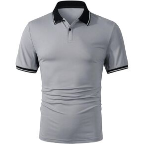 Oyoangle Men Summer Summer Short Sleeve Golf Dorts Disual Tirts Stretch Short Sleeve Proture Wicking Tee