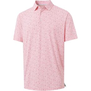 M Maelreg Golf Tirts for Men Print Performance Moisture Wicking Dry Fit Heather Stripe Collared Mens Polo Shirt Shirt Shirt Shirt Shirt