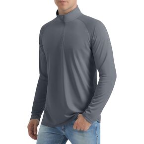 KINSWT Men's Long Sleeve UPF 50+ Golf Shirts 1/4 Zip Pullover Lightweight SPF UV Sun Protection Quarter Zip Shirts
