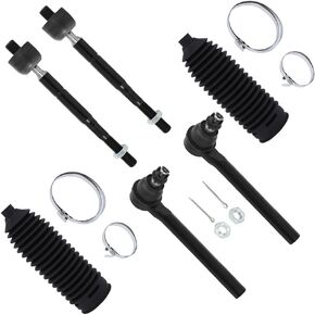 SCITOO 6pcs Front Suspension Kit Inner Outer Tie Rod End Steering Rack Boot 2005-2010 for Honda Odyssey