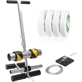 KKV Tape Marking Machine Hand-Push Tape Sticking Machine Lane Marking Applicator with Rubber Roller Manual Floor Tape Applicator,Basketball Court Marking Tool Kit for Driveway