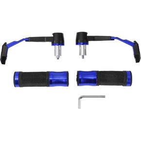 7/8" 22mm 15/16" 24mm Motorcycle Hand Grips Cover Kit Aluminum Alloy Rubber Handlebar Hand Grips Blue