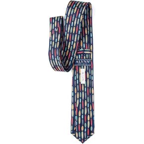 Men's Alynn 100% Silk Surf's Up Surfboard Surfing Beach Novelty Skinny Narrow Tie Necktie