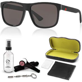 Gucci GG0010S Designer Sunglasses: Elegant Square Frame Eyewear with Premium eSHADES Kit - Epitome of Luxury and Style