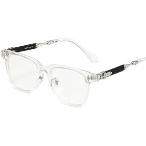 Blue Blocker Glasses for Men， Non-prescription Clear Lens Eyeglasses for Men Women Thick Square Frame Eyewear