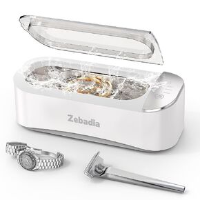 ZEBADIA Ultrasonic Cleaner Jewelry Cleaner: 750ml Silver Jewelry Cleaner Ultrasonic Machine, Sonic Cleaner Ultrasonic Retainer Cleaner for Eye Glasses, Rings, Denture, Mouth Guard, Makeup Brush, Parts