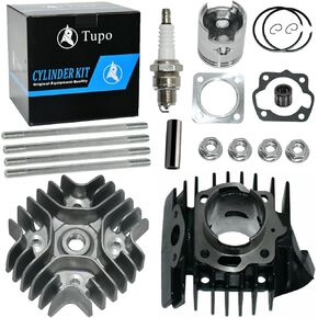 Tupo 41mm 50cc Cylinder Head Piston Ring Gasket Top End Rebuild Kit Compatible with Suzuki LT50 LT 50 1984-1987, JR50 1985-2006, LTA50 2002-2005