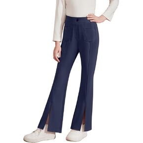 blibean Tween Girls Bell Bottoms Pants Uniform Split Leggings with Pockets Size 6-15 Years