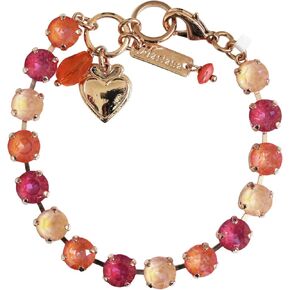 Mariana Rose Goldtone Sun-Kissed Dreamsicle Classic Crystal Tennis Bracelet, Blush Sunset 4252 160-1rg