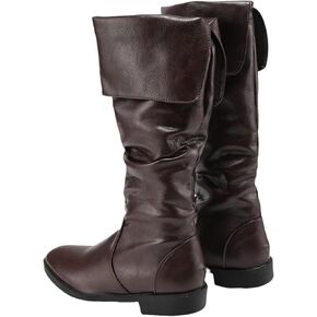 Men's Renaissance Boots Medieval Flat Jazz Boots Pull On Boot Mid Calf Gothic Cosplay Shoes