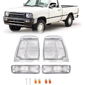 HECASA 4PCS Corner Lights+Turn Signal Lights Compatible with 1992-1995 Toyota Pick-Up Truck Replacement for 8162035100 Corner Lamps Turn Signal Lamps Assembly Clear Lens Drive & Passenger Side