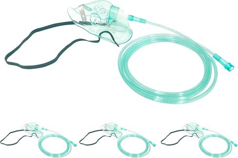 3 Packs Pediatric Standard Oxygen Mask with 6.6' Tubing and Adjustable Elastic Strap - Size S（Child Size-NO Cup） in Kuwait