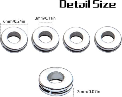 خرز فاصل من رونديل، 200 قطعة 6 ملم، خرز فاصل دائري مسطح من المعدن لصنع المجوهرات بنفسك، ذهبي عتيق، فضي عتيق، برونزي عتيق، نحاسي in Kuwait