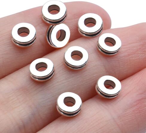 خرز فاصل من رونديل، 200 قطعة 6 ملم، خرز فاصل دائري مسطح من المعدن لصنع المجوهرات بنفسك، ذهبي عتيق، فضي عتيق، برونزي عتيق، نحاسي in Kuwait