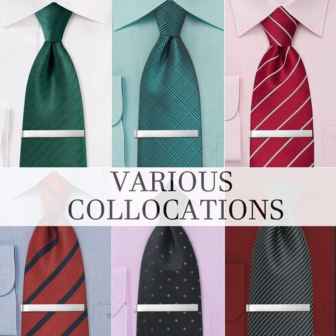 2.2/2.5 Inch Tie Clips for Men's tie in Gift Box, tie bar & pins set for larger width necktie in black red white blue color, Suitable for Wedding Anniversary Christmas Party in Saudi Arabia