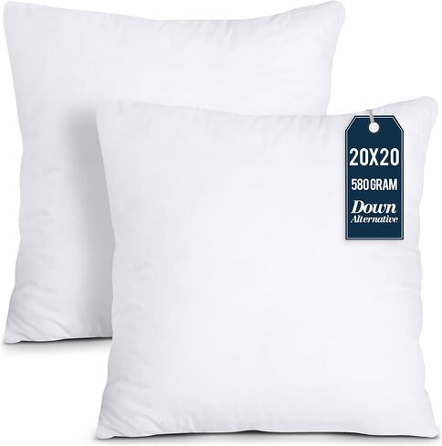 Utopia Bedding Throw Pillows Insert (Pack of 2, White) - 18 x 18 Inches Bed and Couch Pillows - Indoor Decorative Pillows in Saudi Arabia