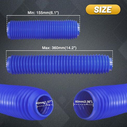 60mm Motorcycle Shock Boot, Front Fork Cover From 6.1" to 14.2" Length Universal for Dirt Bike/Mini Bike/Pit Bike Front Absorber(Black) in Saudi Arabia