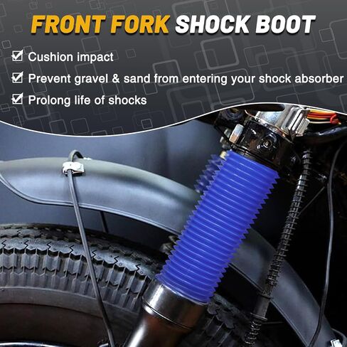 60mm Motorcycle Shock Boot, Front Fork Cover From 6.1" to 14.2" Length Universal for Dirt Bike/Mini Bike/Pit Bike Front Absorber(Black) in Saudi Arabia