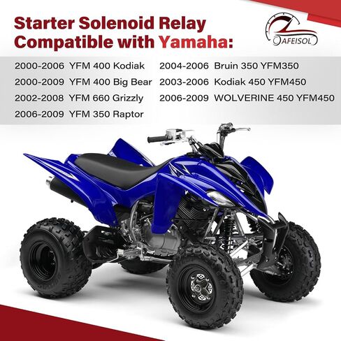 ترحيل الملف اللولبي المبتدئ المتوافق مع Yamaha ATV YFM 350 400 450 660 ، ملفات الملف اللولبي لبداية ATV لـ Grizzly Raptor Big Bear Kodiak Bruin Wolverine 2000-2009 Relay Relay in Kuwait