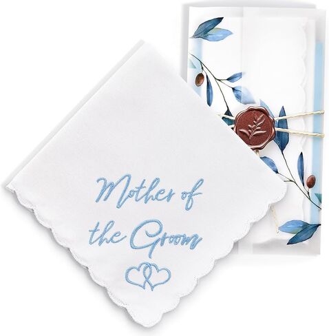 W&F GIFT Handkerchief - 12" x 12" - Something Blue for Bride on Wedding Day - Fun Gift in Kuwait