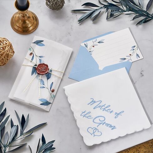 W&F GIFT Handkerchief - 12" x 12" - Something Blue for Bride on Wedding Day - Fun Gift in Kuwait