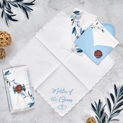 W&F GIFT Handkerchief - 12" x 12" - Something Blue for Bride on Wedding Day - Fun Gift in Kuwait