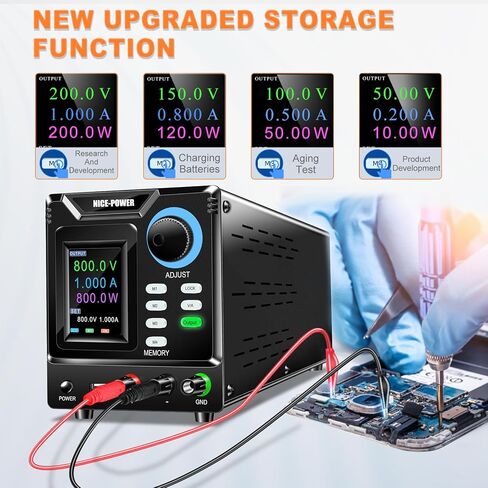 NICE-POWER DC Power Supply Variable, 0-400V 0-1A High Voltage Bench Power Supply with Memory Storage and Encoder Knob, Adjustable Regulated DC Power Supply with Output Switch, Lock Button,PC Software in Kuwait