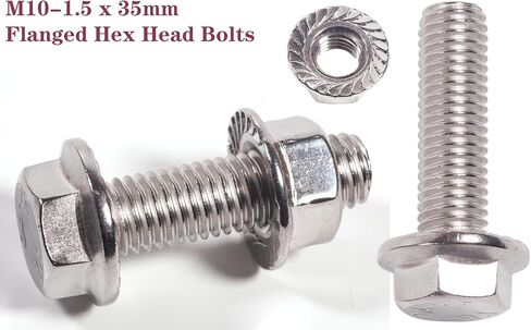 beoneo-exhaust mifold flange bolt m10x1.5-35mm ، مسامير البراغي الحافة ، مجموعة أجهزة العادم المتعددة (البراغي والمكسرات) الفولاذ المقاوم للصدأ (6 حزم) in Kuwait
