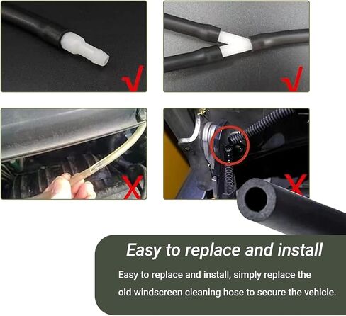 Windshield Washer Hose Kit, 4 Meter Washer Fluid Hose with 12 Pcs Connectors, Connect Car Water Pump and Nozzles, Compatible with Most Vehicle Windshield Nozzle Installation in Saudi Arabia