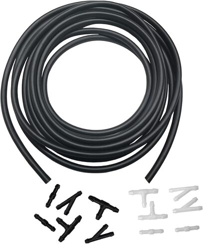 Windshield Washer Hose Kit, 4 Meter Washer Fluid Hose with 12 Pcs Connectors, Connect Car Water Pump and Nozzles, Compatible with Most Vehicle Windshield Nozzle Installation in Saudi Arabia