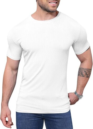ykr men muscle shirt تمرين القمصان الصالة الرياضية Crewneck قصير الأكمام in Saudi Arabia
