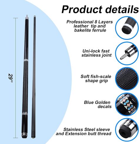 CROWN ME Carbon Fiber Pool Cue Stick 12.5mm Tip Billiard Carbon Fiber cue in Kuwait