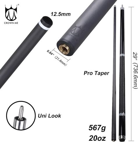 CROWN ME Carbon Fiber Pool Cue Stick 12.5mm Tip Billiard Carbon Fiber cue in Kuwait