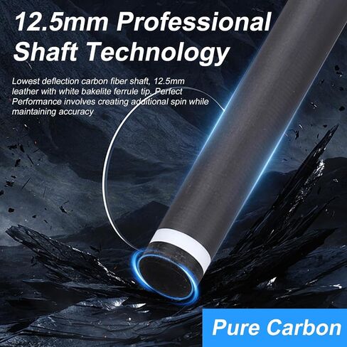 CROWN ME Carbon Fiber Pool Cue Stick 12.5mm Tip Billiard Carbon Fiber cue in Kuwait