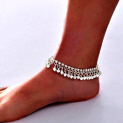 Bounzhi Boho Bell الهندي خلخال أساور الذهب حجر الراين شرابة القدم الخلخال سلسلة الشاطئ الصيف مجوهرات للقدم للنساء in Kuwait