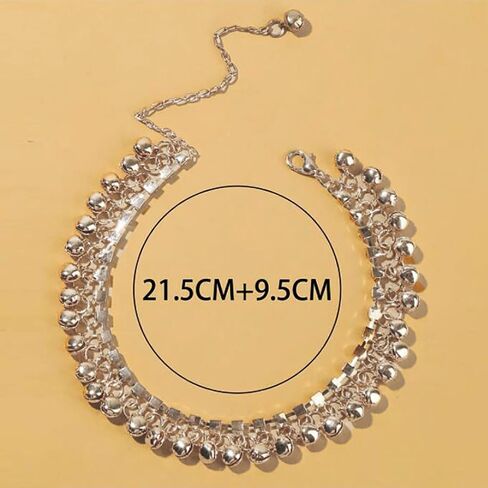 Bounzhi Boho Bell الهندي خلخال أساور الذهب حجر الراين شرابة القدم الخلخال سلسلة الشاطئ الصيف مجوهرات للقدم للنساء in Kuwait