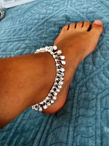 Bounzhi Boho Bell الهندي خلخال أساور الذهب حجر الراين شرابة القدم الخلخال سلسلة الشاطئ الصيف مجوهرات للقدم للنساء in Kuwait