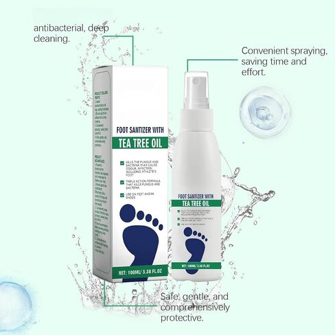 Foot Sanitizer Spray with Tea Tree Oil, Tea Tree Oil Feet Spray, Clear Foot Sanitizer Spray (2PCS) in Saudi Arabia