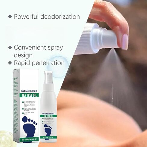 Foot Sanitizer Spray with Tea Tree Oil, Tea Tree Oil Feet Spray, Clear Foot Sanitizer Spray (2PCS) in Saudi Arabia