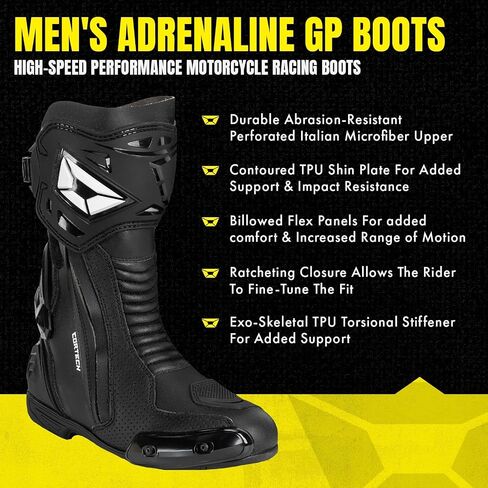 Cortech Men Men's الأدرينالين GP أحذية الدراجات النارية in Kuwait