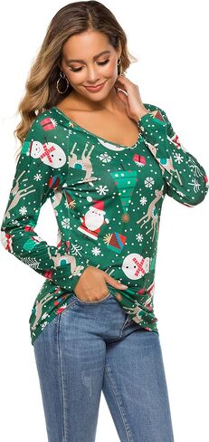 Women's Casual T Shirt Holiday Party Blouse Tops in Saudi Arabia