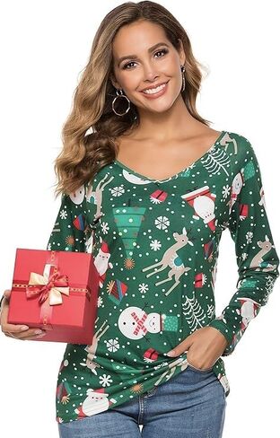Women's Casual T Shirt Holiday Party Blouse Tops in Saudi Arabia